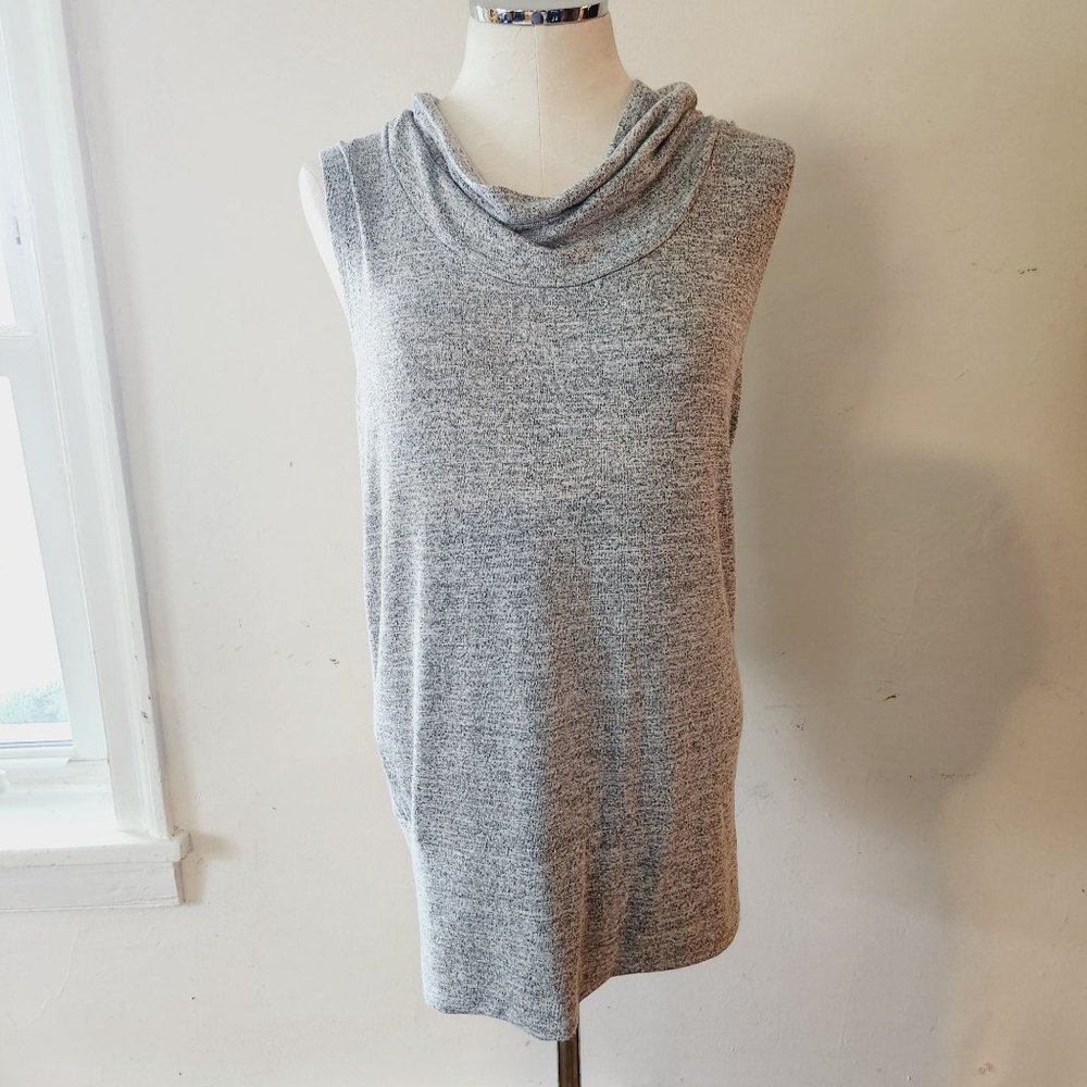 41 Hawthorn Gray Cowl Neck Knit Top Tunic Women's Size Large
